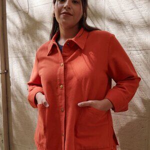 Noble Chore Jacket Coat Paprika Red-Orange Small Cotton S NWT